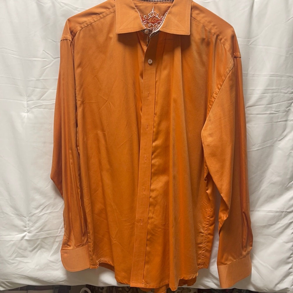 Men’s Robert Graham Orange Button Down 2XL